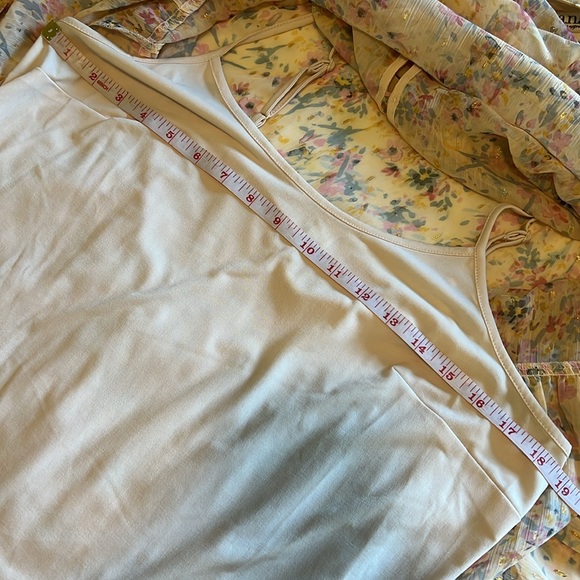 A.N.A New Apparel Size Large Long Sleeve Dress Slip Metallic Floral Buttons Pink - Picture 11 of 16